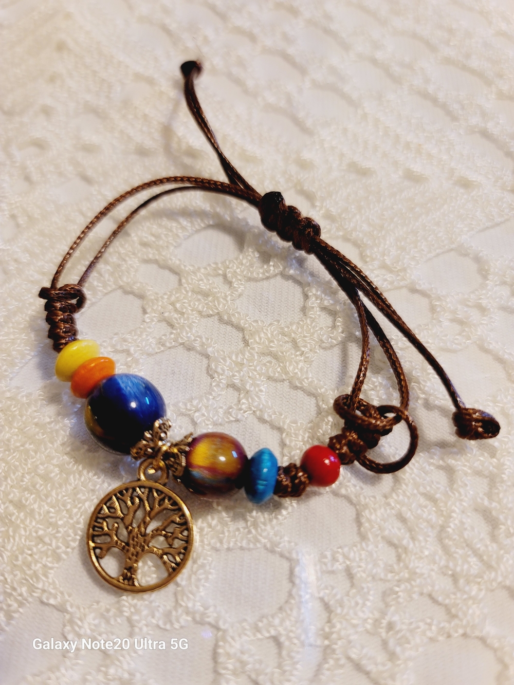 Handmade Multicolor Beaded Tree of Life Bracelet